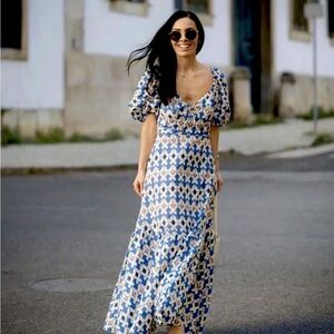 Zara printed midi dress NWT